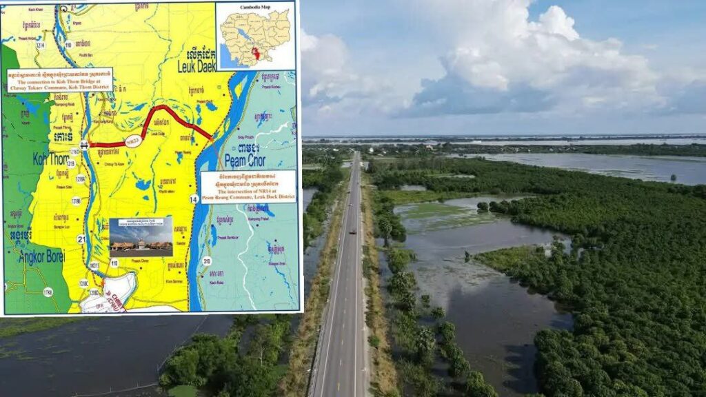 ផ្លូវកាត់ថ្មីចេញពីកោះធំទៅលើកដែក តភ្ជាប់ទៅដល់ស្ពានអ្នកលឿងស្ថាបនារួចរាល់ ១០០%ហើយ