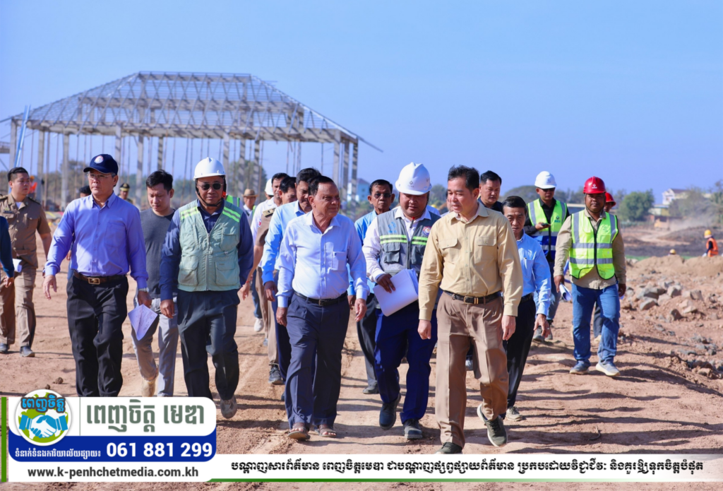 ឧត្តម អ៊ុន ចាន់ដា ចុះពិនិត្យវឌ្ឍនភាពសាងសង់ប្រព័ន្ធលូ និងស្ថានីយប្រព្រឹត្តកម្មទឹកកខ្វក់ ក្នុងក្រុងកំពង់ចាម សម្រេចបានប្រមាណ 83%ហើយ