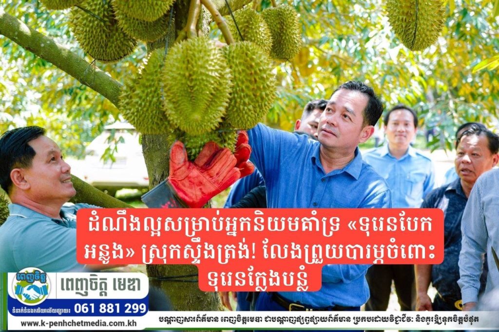 ដំណឹងល្អសម្រាប់អ្នកនិយមគាំទ្រ «ទុរេនបែកអន្លូង» ស្រុកស្ទឹងត្រង់! លែងព្រួយបារម្ភចំពោះទុរេនក្លែងបន្លំ